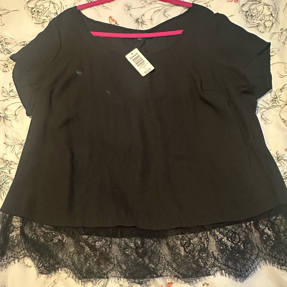 Torrid Black Blouse with Lace